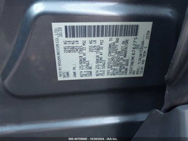 Photo 8 VIN: 5N1AT3BB3MC676275 - NISSAN ROGUE 