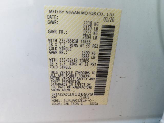 Photo 9 VIN: 5N1AZ2AJ1LN126979 - NISSAN MURANO S 