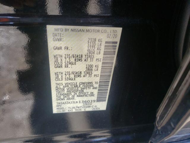 Photo 9 VIN: 5N1AZ2AJ3LN136039 - NISSAN MURANO S 