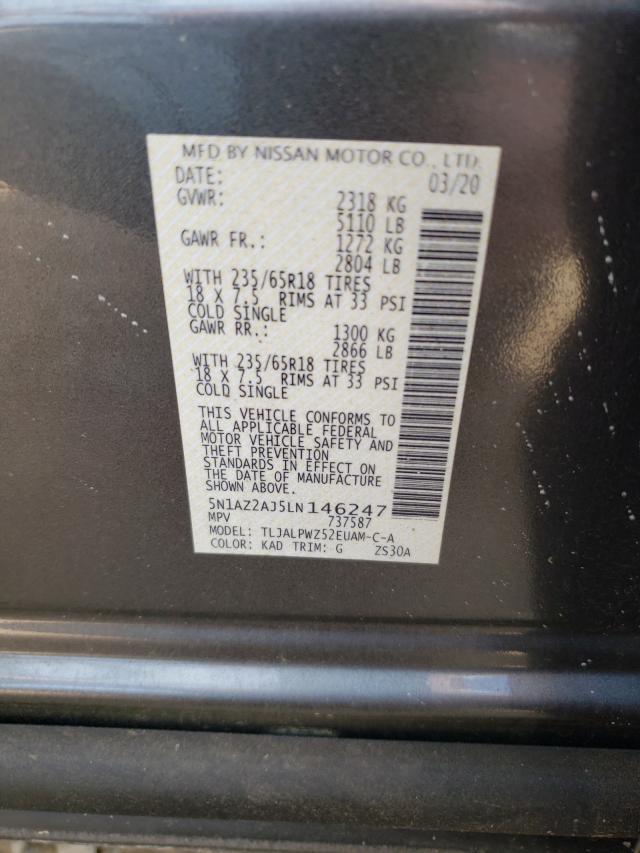 Photo 9 VIN: 5N1AZ2AJ5LN146247 - NISSAN MURANO S 