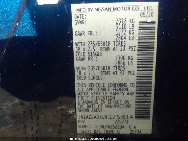 Photo 8 VIN: 5N1AZ2AJ5LN175814 - NISSAN MURANO 