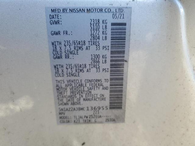 Photo 12 VIN: 5N1AZ2AJ8MC136955 - NISSAN MURANO S 