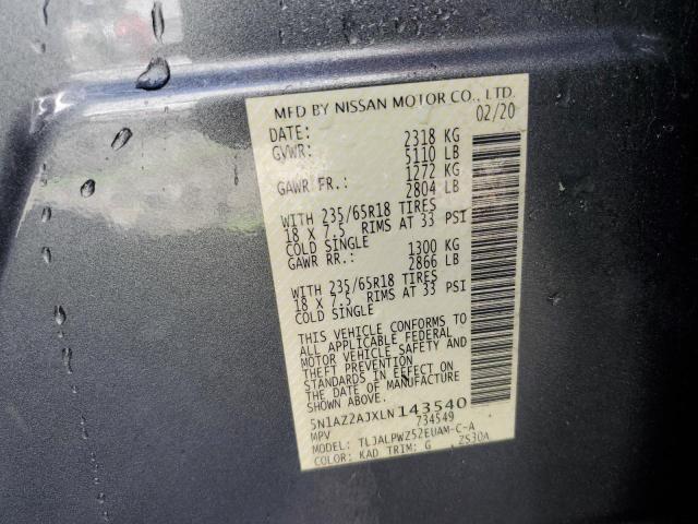 Photo 12 VIN: 5N1AZ2AJXLN143540 - NISSAN MURANO 