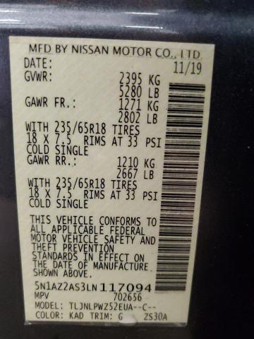 Photo 12 VIN: 5N1AZ2AS3LN117094 - NISSAN MURANO 