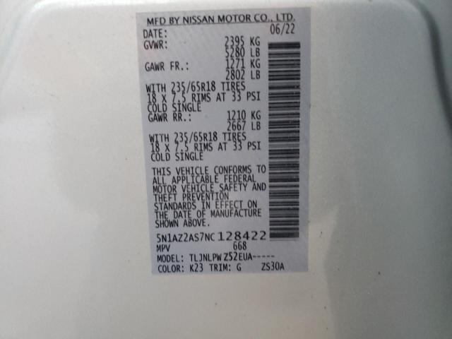 Photo 13 VIN: 5N1AZ2AS7NC128422 - NISSAN MURANO S 