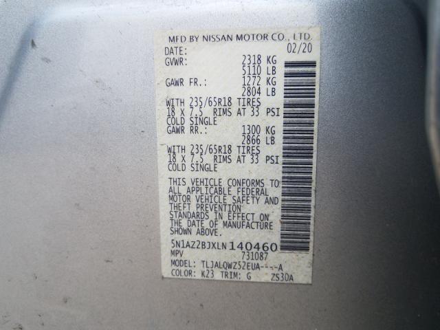 Photo 9 VIN: 5N1AZ2BJXLN140460 - NISSAN MURANO SV 