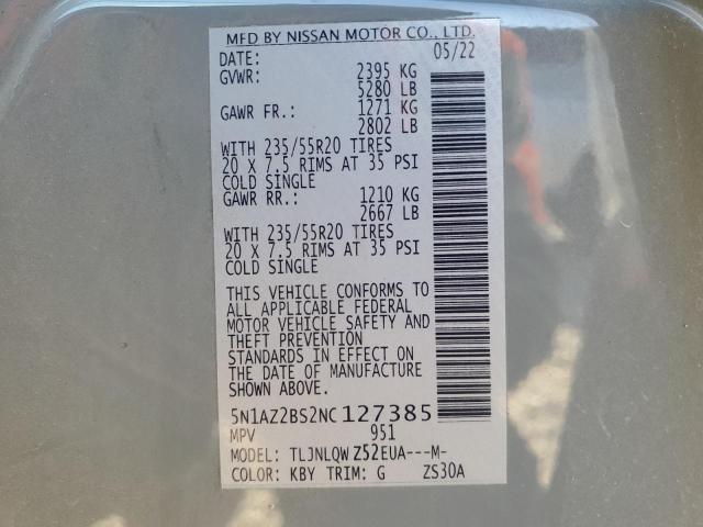 Photo 12 VIN: 5N1AZ2BS2NC127385 - NISSAN MURANO SV 