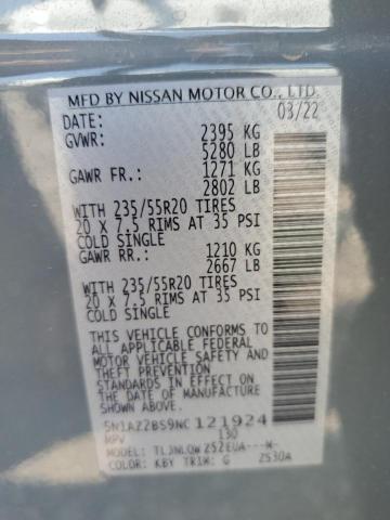 Photo 13 VIN: 5N1AZ2BS9NC121924 - NISSAN MURANO SV 