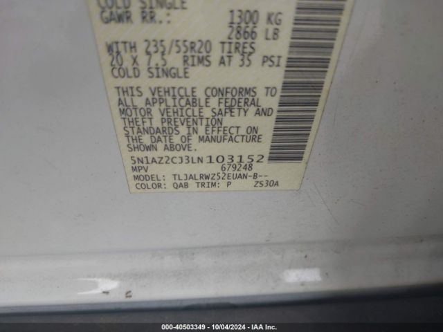 Photo 8 VIN: 5N1AZ2CJ3LN103152 - NISSAN MURANO 