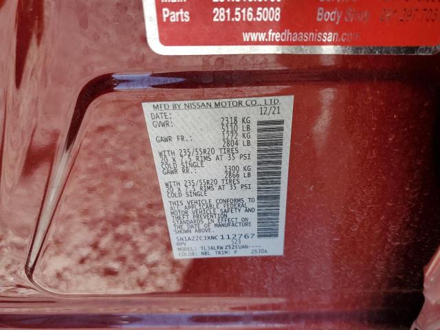 Photo 9 VIN: 5N1AZ2CJXNC112767 - NISSAN MURANO SL 