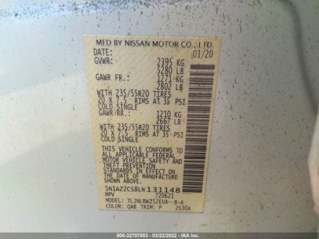 Photo 8 VIN: 5N1AZ2CS8LN131148 - NISSAN MURANO 