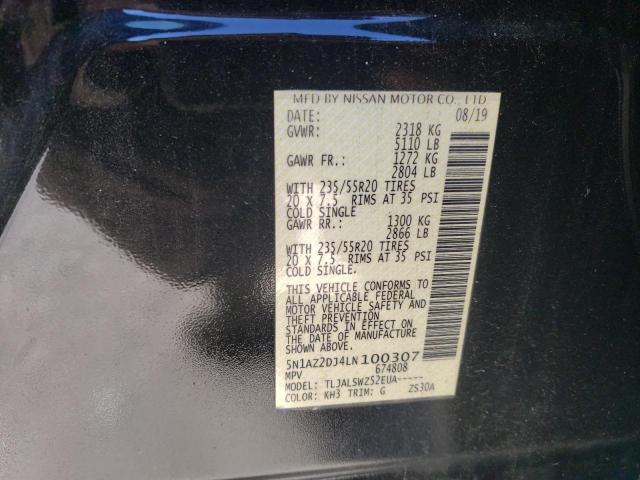 Photo 12 VIN: 5N1AZ2DJ4LN100307 - NISSAN MURANO PLA 