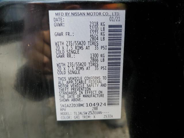 Photo 9 VIN: 5N1AZ2DJ8MC104924 - NISSAN MURANO PLA 