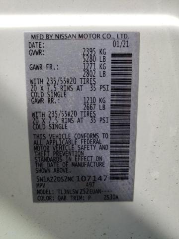 Photo 12 VIN: 5N1AZ2DS2MC107147 - NISSAN MURANO PLA 