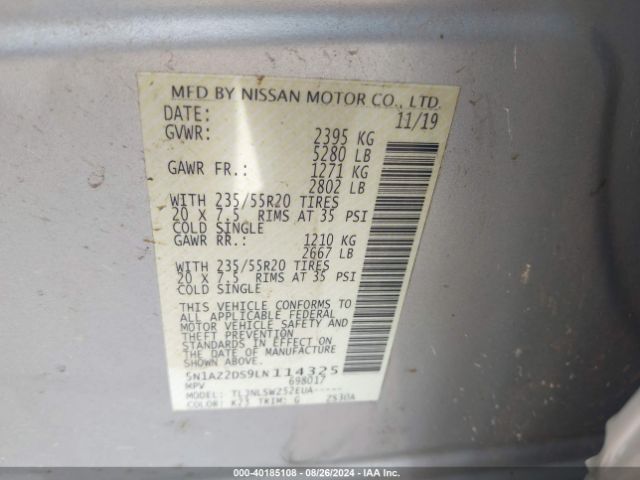 Photo 8 VIN: 5N1AZ2DS9LN114325 - NISSAN MURANO 