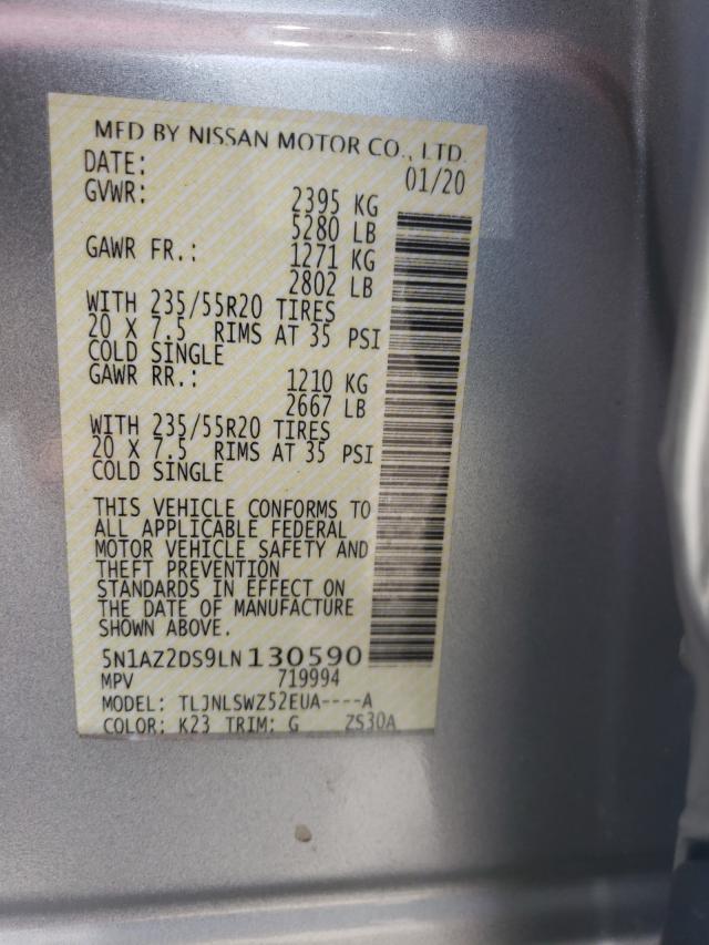 Photo 9 VIN: 5N1AZ2DS9LN130590 - NISSAN MURANO PLA 