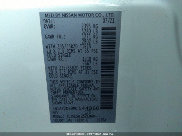 Photo 8 VIN: 5N1AZ2DS9MC144860 - NISSAN MURANO 