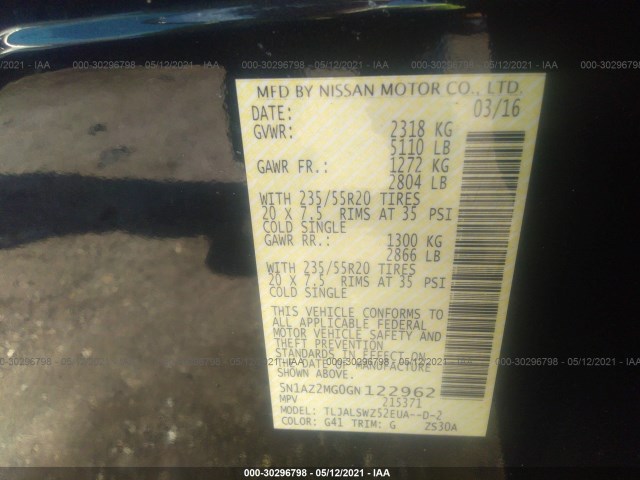 Photo 8 VIN: 5N1AZ2MG0GN122962 - NISSAN MURANO 