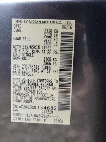 Photo 9 VIN: 5N1AZ2MG0GN154682 - NISSAN MURANO S 