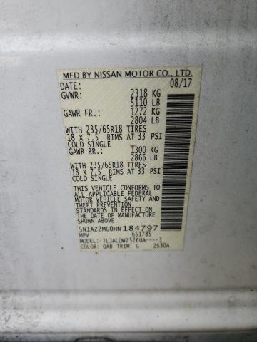 Photo 12 VIN: 5N1AZ2MG0HN184797 - NISSAN MURANO S 