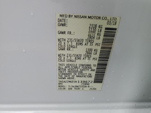 Photo 12 VIN: 5N1AZ2MG0JN139672 - NISSAN MURANO 