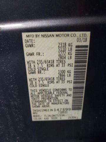 Photo 12 VIN: 5N1AZ2MG1JN147599 - NISSAN MURANO 