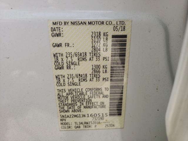 Photo 9 VIN: 5N1AZ2MG1JN160515 - NISSAN MURANO S 