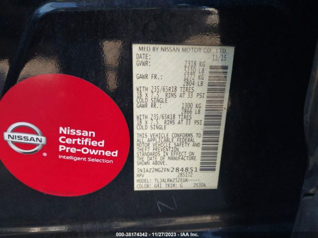 Photo 8 VIN: 5N1AZ2MG2FN284851 - NISSAN MURANO 