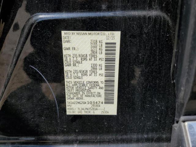 Photo 12 VIN: 5N1AZ2MG2GN103474 - NISSAN MURANO S 