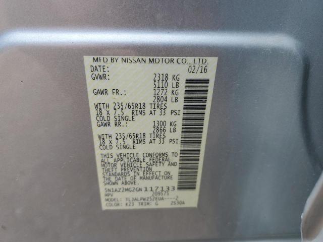 Photo 11 VIN: 5N1AZ2MG2GN117133 - NISSAN MURANO S 