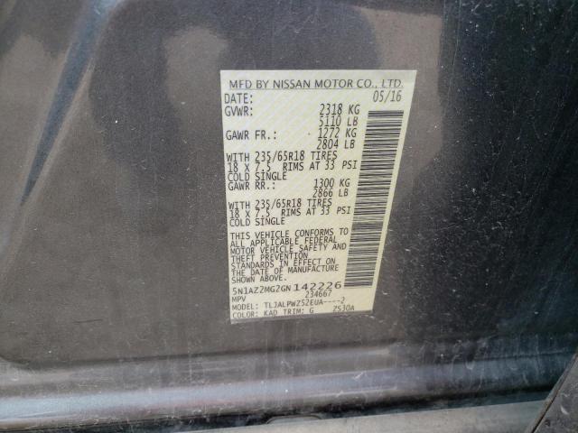 Photo 12 VIN: 5N1AZ2MG2GN142226 - NISSAN MURANO S 