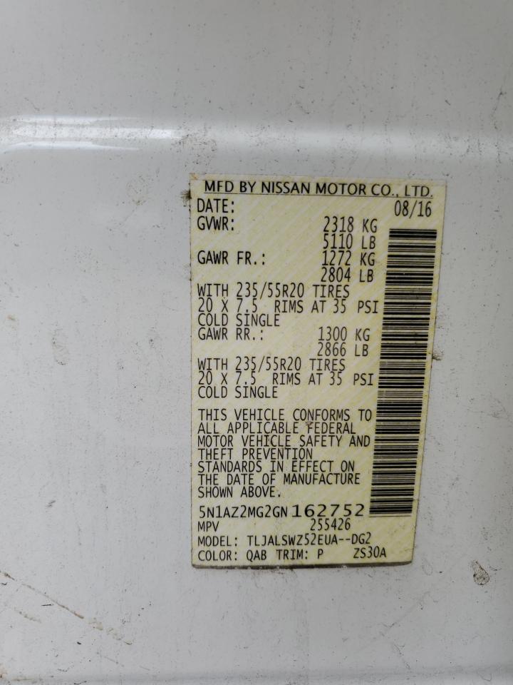 Photo 13 VIN: 5N1AZ2MG2GN162752 - NISSAN MURANO 