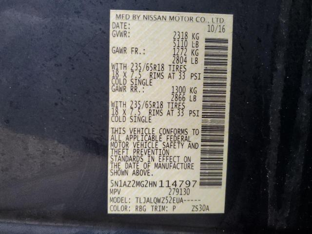 Photo 12 VIN: 5N1AZ2MG2HN114797 - NISSAN MURANO 