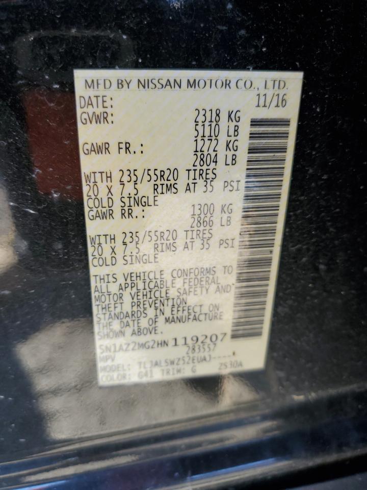 Photo 11 VIN: 5N1AZ2MG2HN119207 - NISSAN MURANO 