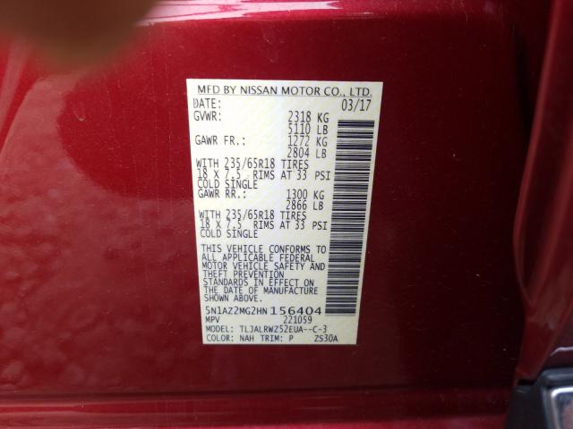 Photo 9 VIN: 5N1AZ2MG2HN156404 - NISSAN MURANO S 