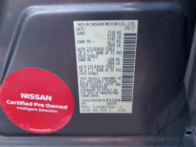 Photo 13 VIN: 5N1AZ2MG2HN193209 - NISSAN MURANO S 