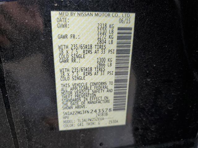 Photo 12 VIN: 5N1AZ2MG3FN243578 - NISSAN MURANO 