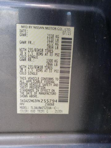 Photo 11 VIN: 5N1AZ2MG3FN255794 - NISSAN MURANO S 