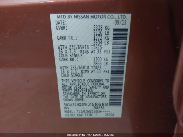 Photo 8 VIN: 5N1AZ2MG3FN268688 - NISSAN MURANO 