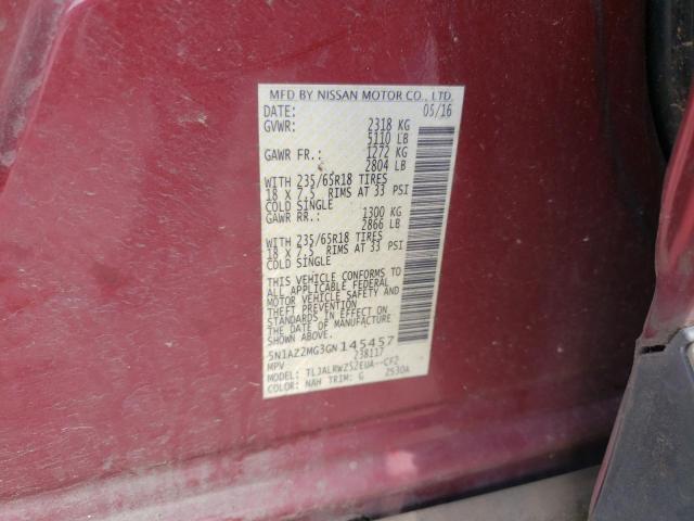 Photo 13 VIN: 5N1AZ2MG3GN145457 - NISSAN MURANO 