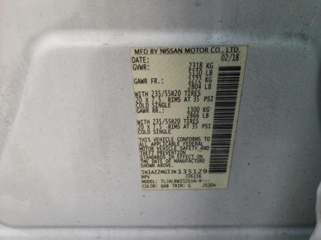 Photo 9 VIN: 5N1AZ2MG3JN135129 - NISSAN MURANO S 