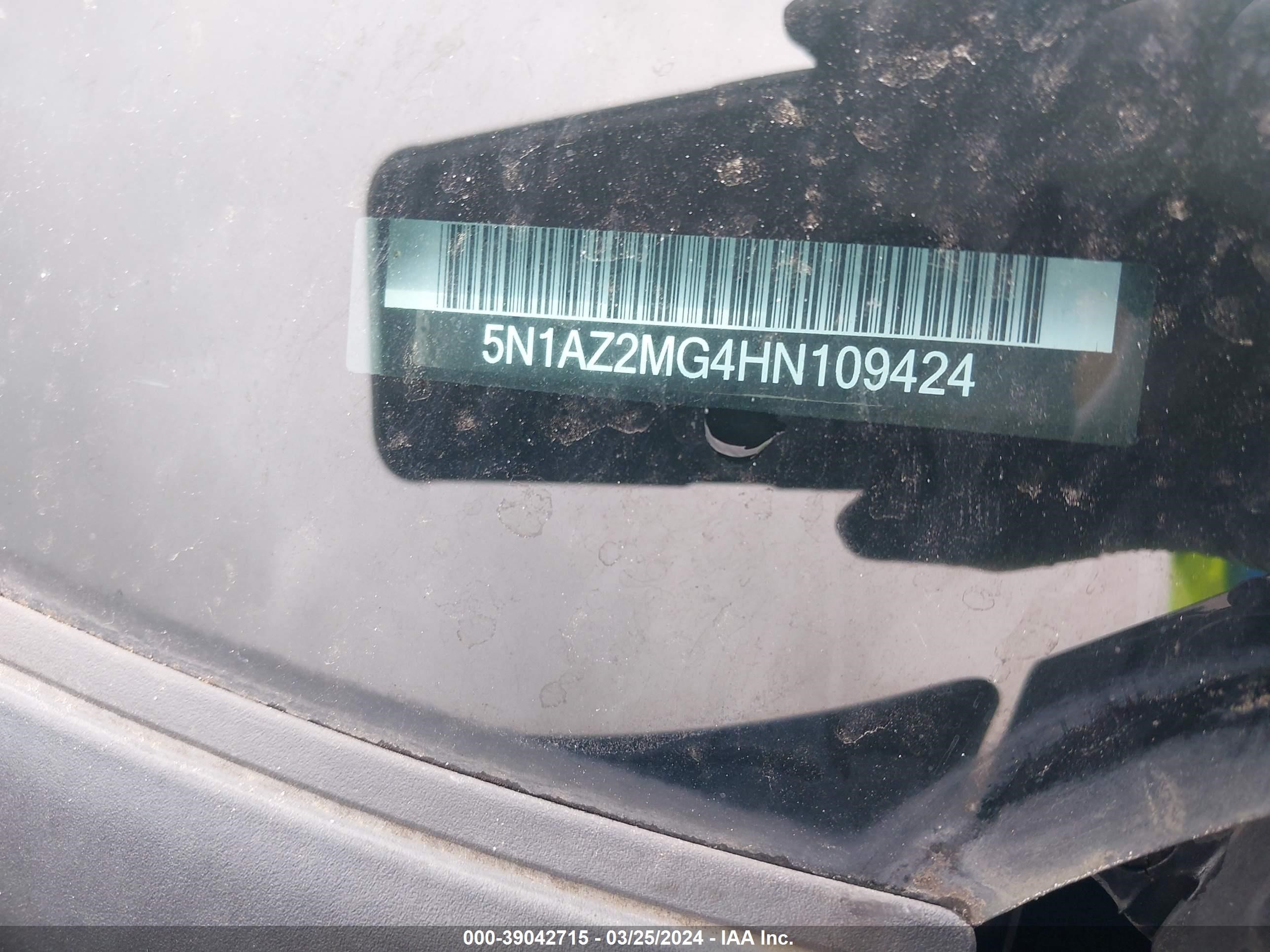 Photo 8 VIN: 5N1AZ2MG4HN109424 - NISSAN MURANO 