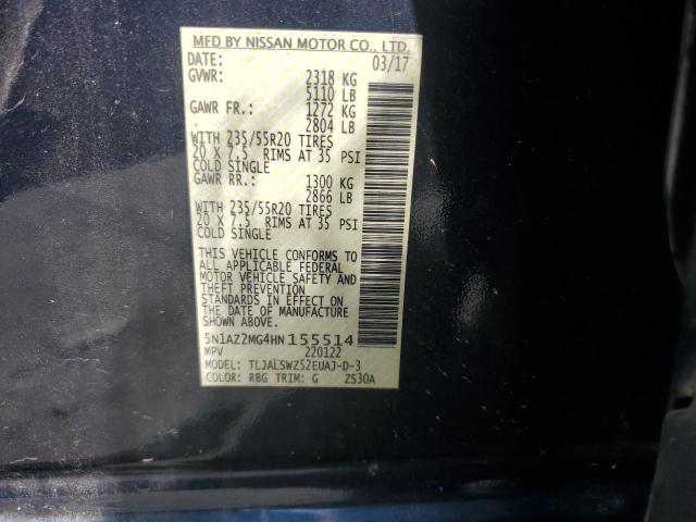 Photo 11 VIN: 5N1AZ2MG4HN155514 - NISSAN MURANO 