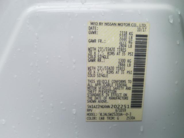 Photo 9 VIN: 5N1AZ2MG4HN202251 - NISSAN MURANO 