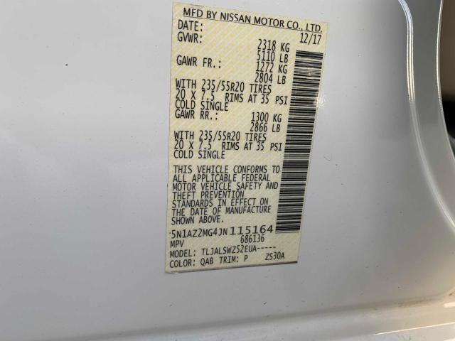 Photo 9 VIN: 5N1AZ2MG4JN115164 - NISSAN MURANO 