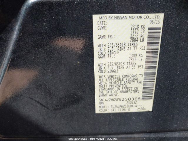 Photo 8 VIN: 5N1AZ2MG5FN250368 - NISSAN MURANO 