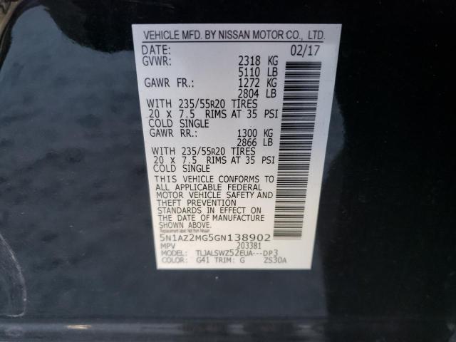 Photo 9 VIN: 5N1AZ2MG5HN138902 - NISSAN MURANO S 