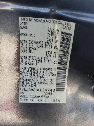 Photo 12 VIN: 5N1AZ2MG5JN134743 - NISSAN MURANO S 