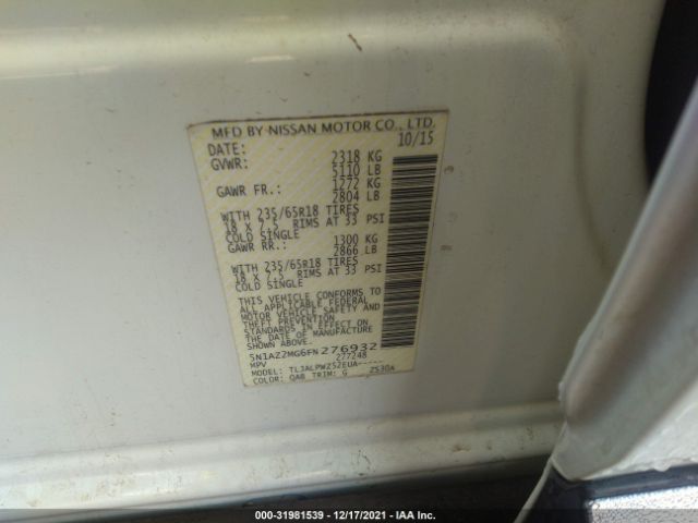 Photo 8 VIN: 5N1AZ2MG6FN276932 - NISSAN MURANO 