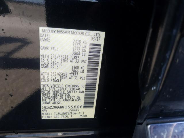 Photo 9 VIN: 5N1AZ2MG6HN155806 - NISSAN MURANO 